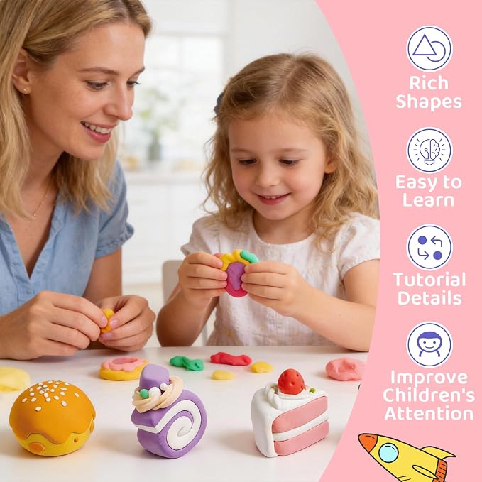 Both idea Air Dry Clay Kit, Cake Theme | 12 Packs, Non-Toxic Kids Gift | School & Party: Perfect for classroom art activities, birthday party favors, creative family DIY, and holiday celebrations.