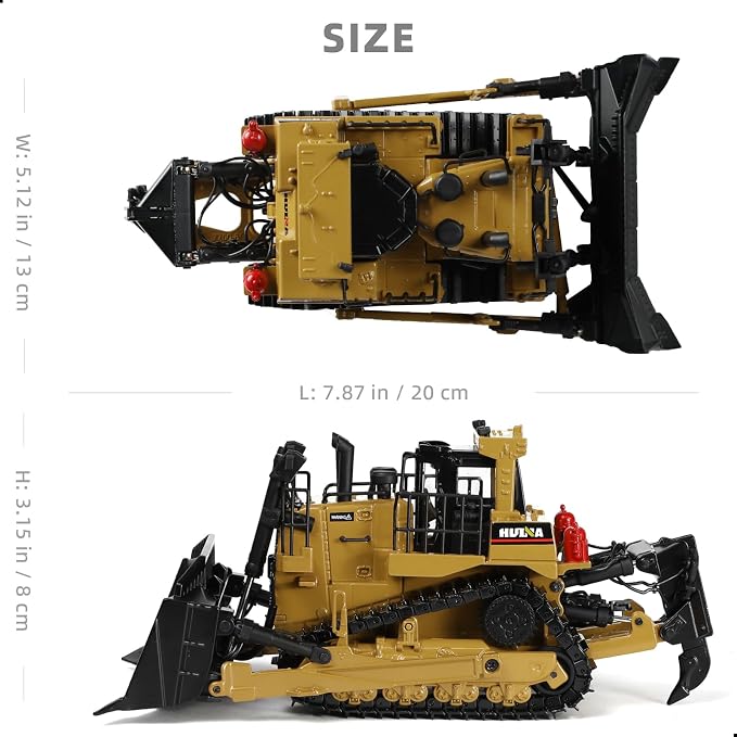 Bulldozer Model Toys, 1:50 Die-Cast Premium Alloy Engineering Construction Vehicle, Collector Edition Gift with Display Base for Adults Kids- Yellow