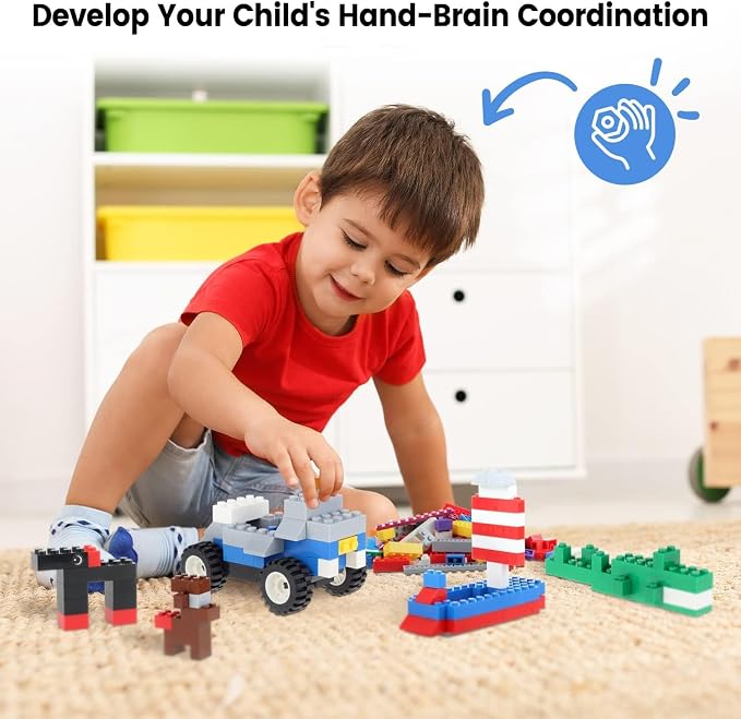 1200 Pieces Classic Building Bricks Set – Bulk Basic Blocks in 12 Colors & 14 Shapes, Compatible Bulk Block, STEM Educational Toy Suitable for Boys & Girls Ages 6+, Packed in Box.