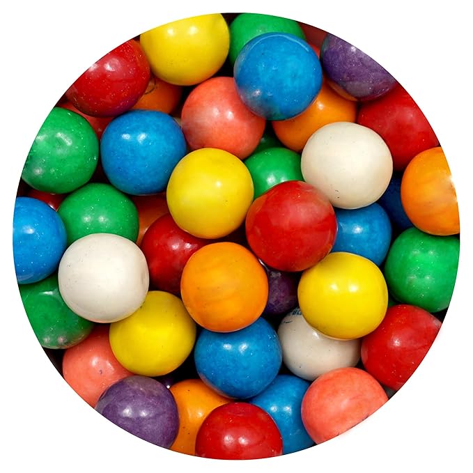 1 Inch Gumballs for Gumball Machine, Approx. 220 Pieces, 4lb Bulk Bag, Large Gumballs, Bubble Gum Balls Assorted Fruit Flavored Bubble Gum, Gumball Machine Refills