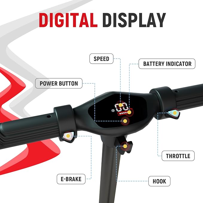 Foldable Electric Scooter for Kids, with Bright Front LED Lights,Shining Pedal, LED Display, Dual Brakes 200W Motor Kids Electric Scooter, UL2272 Certified