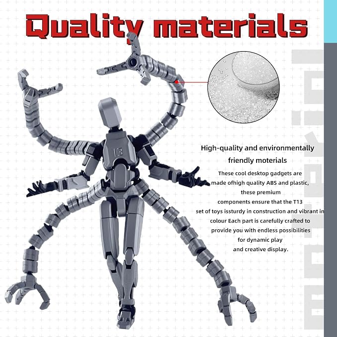 T13 Already Assembled Action Figure Accessories,T13 Multi-Jointed Movable,for Collectors Desktop Decorations t-13 Movability 3D Printed Toys