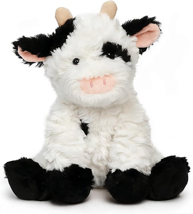 Hopearl Adorable Plush Cow Toy Floppy Kawaii Dairy Cattle Soft Stuffed Animal Cute Birthday Holiday Gift for Boys Girls Kids Toddlers, 9''