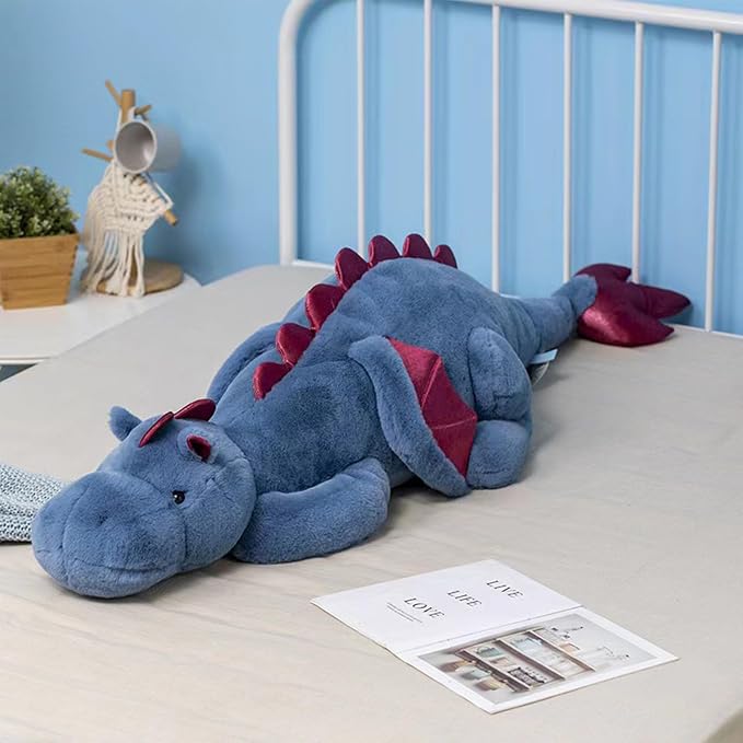 Pterosaur Stuffed Animal with Wings - Cute Soft Dinosaurs Plush Toys Little Flying Dragon Plushies Pillow Doll Christmas Birthday Gifts for Kids Boys Girls (Blue,35.43inch/90cm)