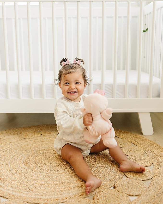 Genius Baby Toys My First Baby Doll, Classic Vintage Design, Soft Plush Pink Dress, No Hard Parts, Machine Washable, Nontoxic, for Girls and Boys, 0–12 Months
