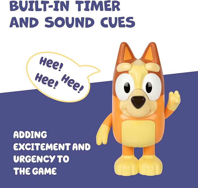 Bluey Game Hide and Seek Electronic Bingo Figure, Articulated, Musical Kids Figurines with Dance Mode, Interactive Toddler Figurine Toys for Ages 3+ for Indoor Play