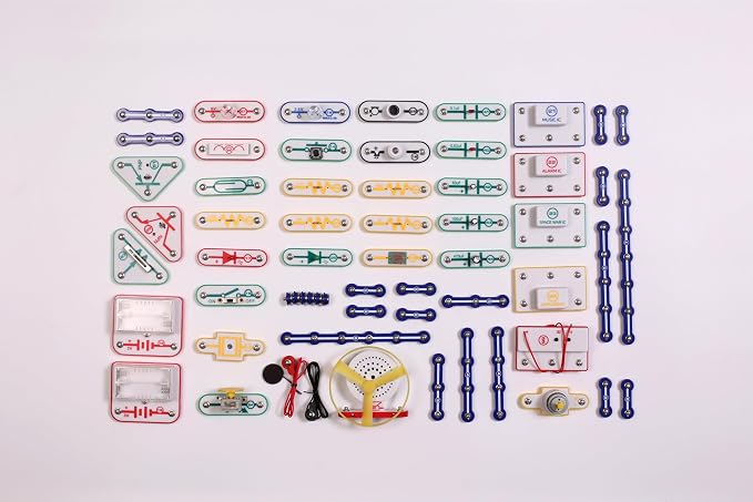 STEM Electronics Circuit Kit for Kids, Over 403 Projects, DIY Electronic Building Blocks, Science Experiment Kit, Educational Toy for Ages 8+ (Mixed Color, 403)
