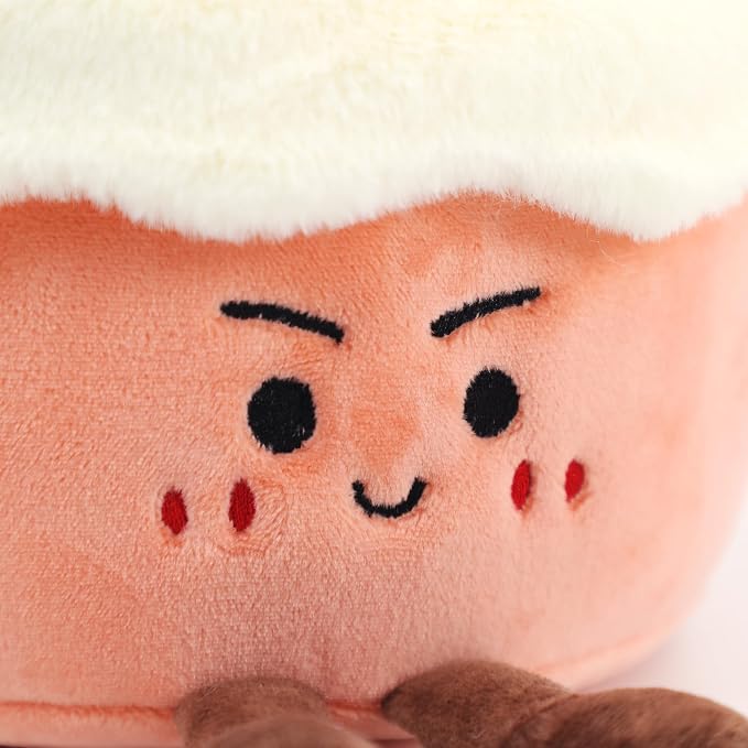 RECUR Birthday Cake Plush Toy, Pink Cream Cake Food Stuffed Animals, Cute Plushie Birthday Gift