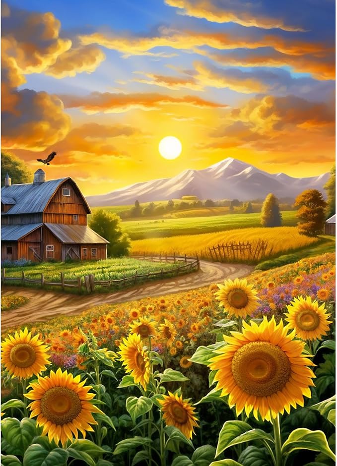 Puzzles for Adults 1000 Pieces, Fall Sunflower Puzzle, Challenging Impossible Puzzles – Perfectly Interlocking, No Dust – Home Decoration & Gifts for Friends Parents Father's Day