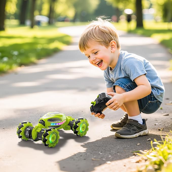 Gesture Sensing RC Stunt Car, Remote Control 2.4GHz 4WD Hand Controlled Car Toys for Boys and Girls Age 6-12, 360° Rotating Drift RC Cars with Lights and Music, Ideal Birthday and Christmas Xmas Gift