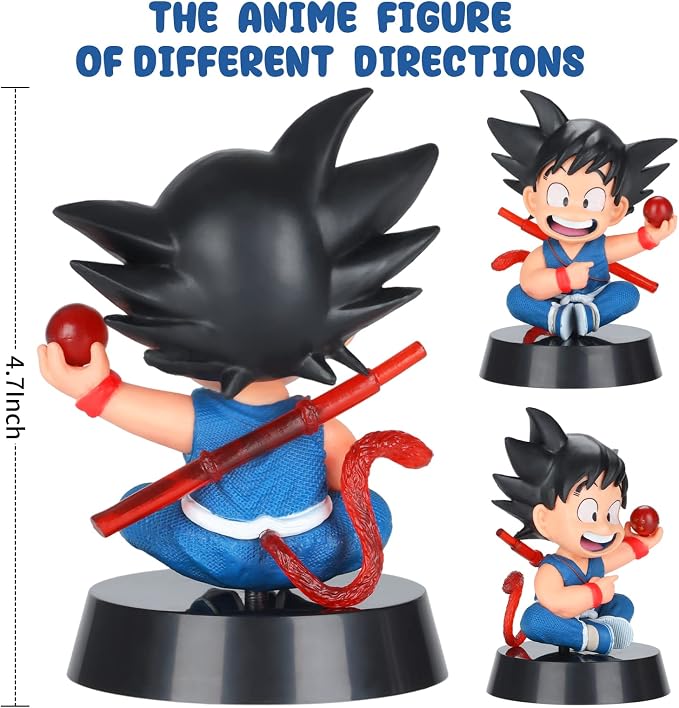 Lenporl DBZ Dragon Ball Action Figure Toys with 1.4 Inch Crystal Stars Dragon Ball and Transparent Base, Goko Action Figure with Gift Box for Birthday Gifts
