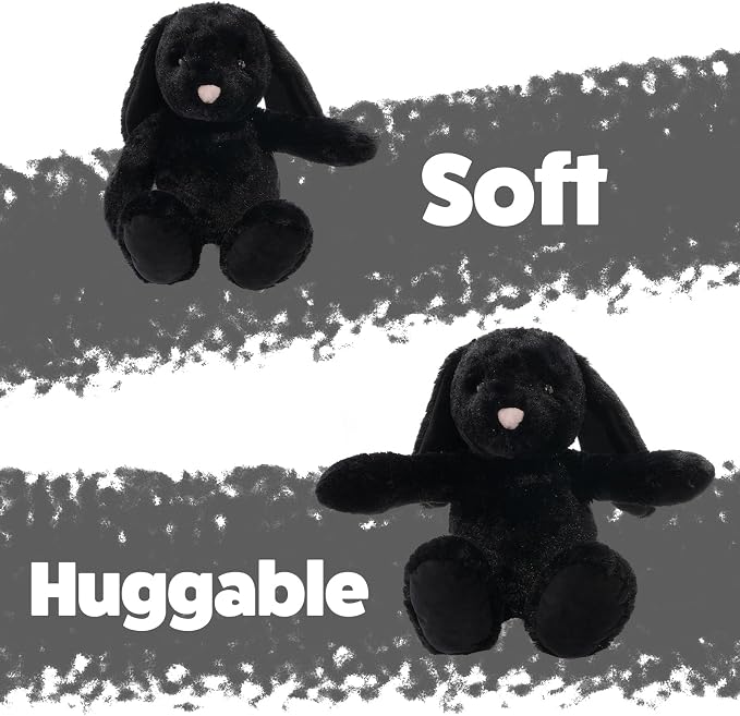 WEIGEDU Black Rabbit Bunny Stuffed Animal Plush Toy with Floppy Ears | 17.7 Inch, Soft Plush Cuddle Buddy, Gift for Boys, Girls, Nursery Decor, Easter