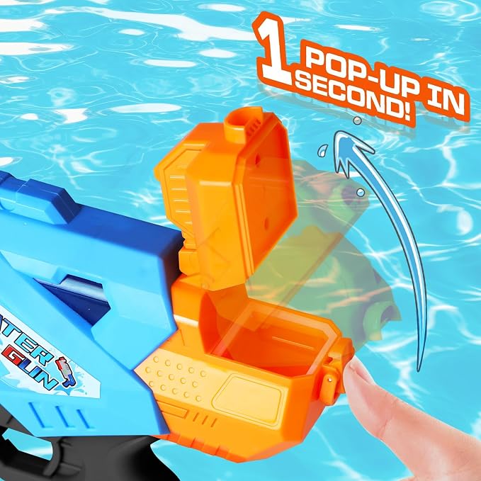 Quanquer Super Water Guns for Adults - 1200cc 2 Pack Super Guns Water Soaker Blaster Squirt Toy with Excellent Range - Gift Toys for Outdoor Swimming Pool Fighting Play (Blue Grey)
