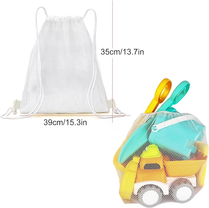 IOKUKI Sand Toys with Mesh Bag Including Dump Truck, Sand Water Wheel, Beach Buckets, Shovels, Rakes, Molds, Outdoor Beach Toys Tool Kit for Kids, Toddlers, Boys and Girls (13 PCS) Age 3+