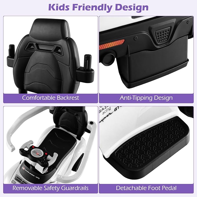 Licensed Toyota Ride on Push Car for Toddlers by INFANS, 3 in 1 Walking Sliding Toy with Removable Guardrails and Handle, Music, Under Seat Storage for Kid (White)