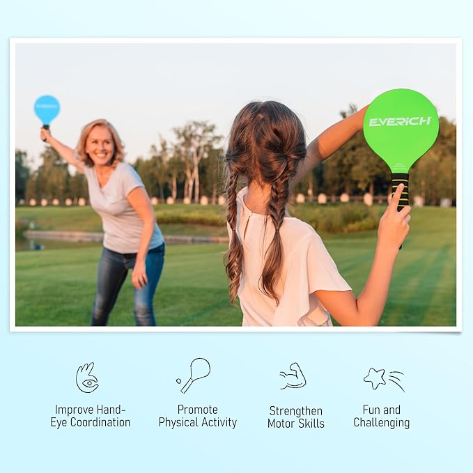 Toss and Catch Ball Set & Paddle Ball, Outdoor Games for Kids Toys, Christmas Family Games, Beach Pool Camping Yard Game Outside Toys, Gifts for Boys Girls 3 4 5 6 7 8 9 10 11 12 Years Old