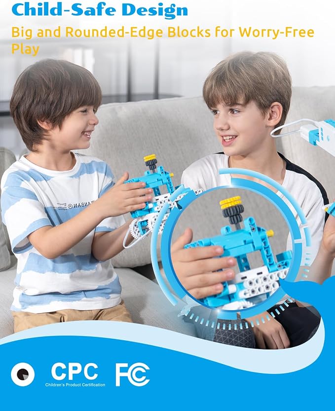 WhalesBot D3 Pro 12-in-1 STEM Wecode Pad Coding Robot Kit for Kids, 388-Piece Educational Building Set with Interactive Storytelling, Ideal Toy for Boys & Girls Ages 6-8