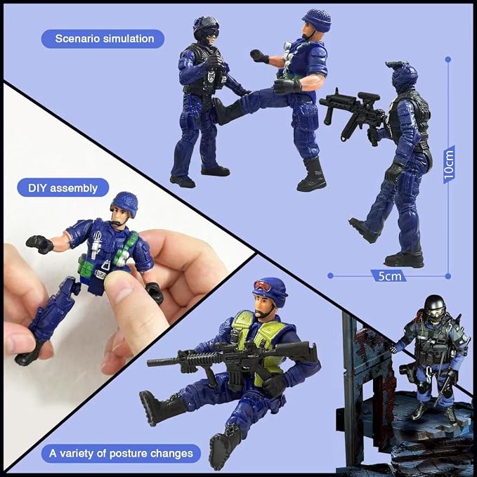 Army Men Action Figures - Soldiers Toy Set for Boys Age 4-7, Military Playset with Weapons - Easter Gift or Birthday Gift