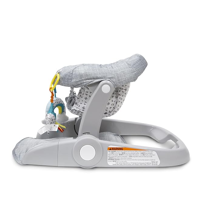 Bright Starts Learn-to-Sit 2-Position Floor Seat (Heather Gray) – Sit Baby Up in This Adjustable Baby Activity Seat Appropriate for Ages 4-12 Months – Includes Toys, Funfetti Neutral