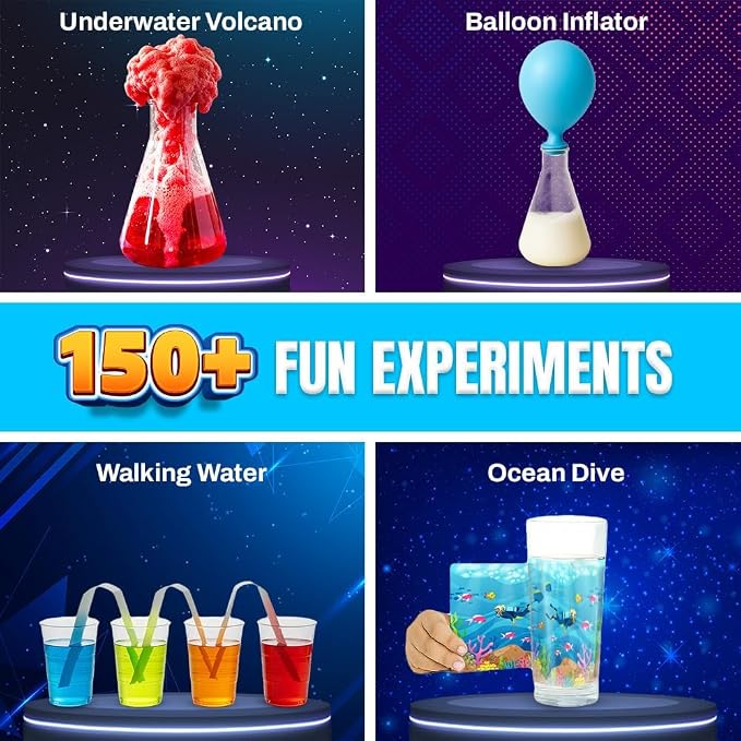 PW Science Kit for Explorer Kids with Instructions Manual 150+ Fun & Educational Science Experiments Kit DIY Kit for Kids Ages 8+ STEM Learning Toy & Kit Multicolor