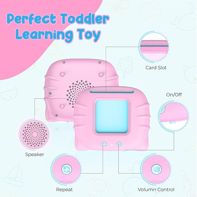 QuTZ ABC Flash Cards for Toddlers 2-4, Autism Toys, Speech Therapy Educational Cards with 272 Words for Boys and Girls