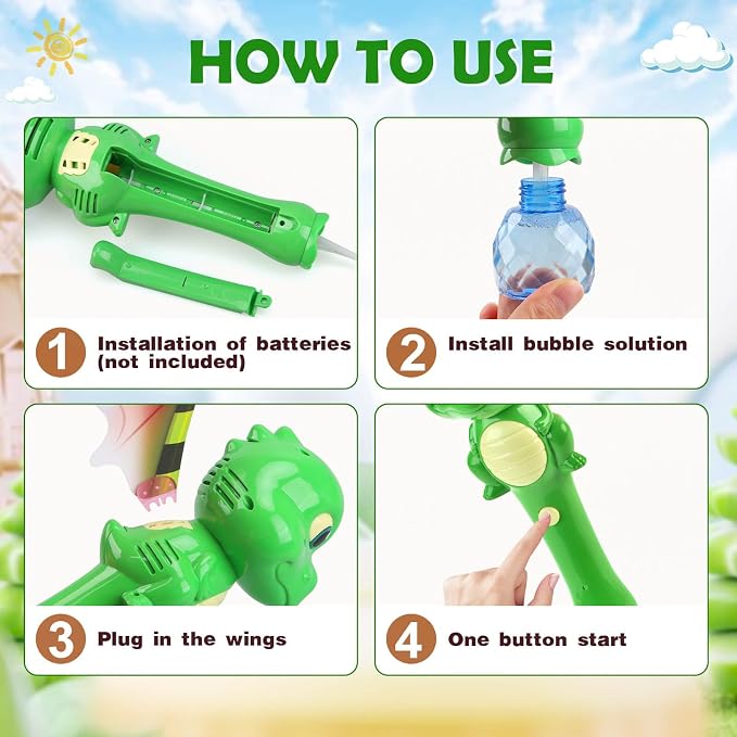 Chridark Dinosaur Bubble Wand Toys for Kids Age 3 4 5 6 7 8 Years Old: Bubbles Machine for Kids, Toddler Outdoor Toys, Gifts Birthday Presents for 3 4 5 6 Year Old Boys Girls