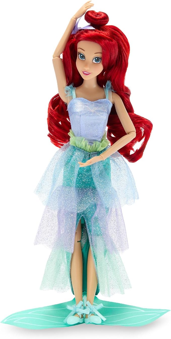 Disney Store Official Princess Ballet Doll - 11 Inch Ariel Ballerina Doll - Includes Brush with Molded Details, 2 Tutu Outfits, Accessories and Flounder Figure - Disney Princess Toys