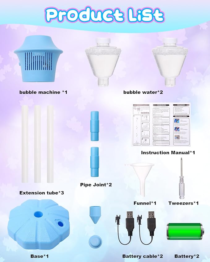 Automatic Bubble Machine for Kids,Standing Torch Bubble Maker with Light/Music for Toddlers, Height Adjustable Up 21 to 47 Inches,Pecfect for Birthday and Outdoor Party, Gifts