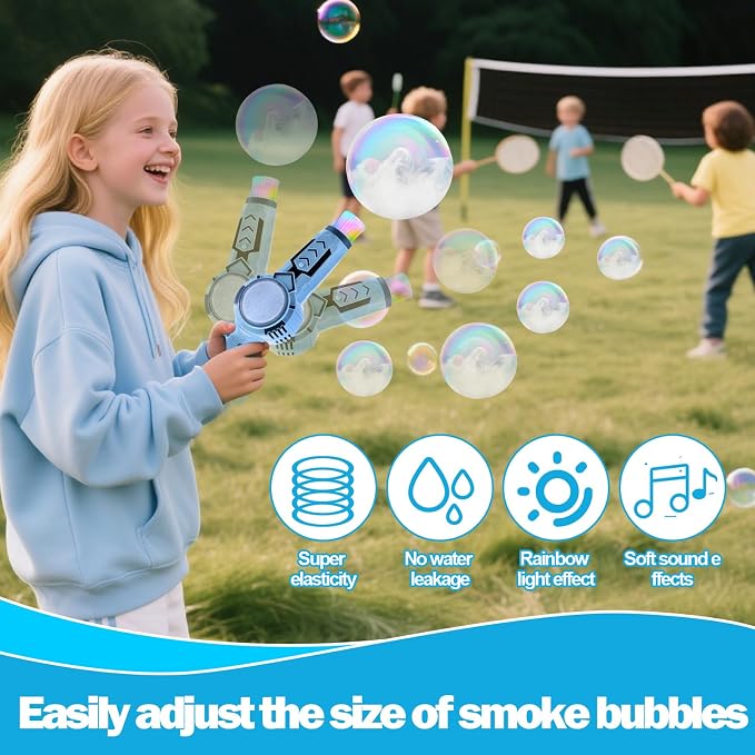 Vodolo Colorful Bubble Machine with Smoke for Kids