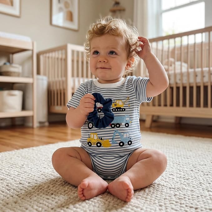Kavousa Baby Boy Clothes Summer Baby Boy Bubble Romper Short Sleeve Jumpsuit One Piece Outfit Newborn Infant Clothing