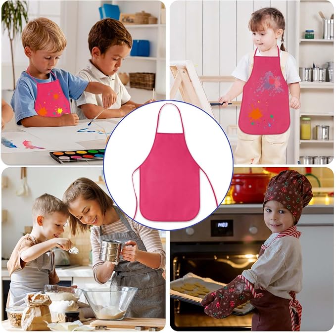 KUUQA 16/24/30/36/40Pcs Kids Apron Painting Aprons for Kids, Kids Paint Apron Art Smock for Classroom Painting Party Supplies