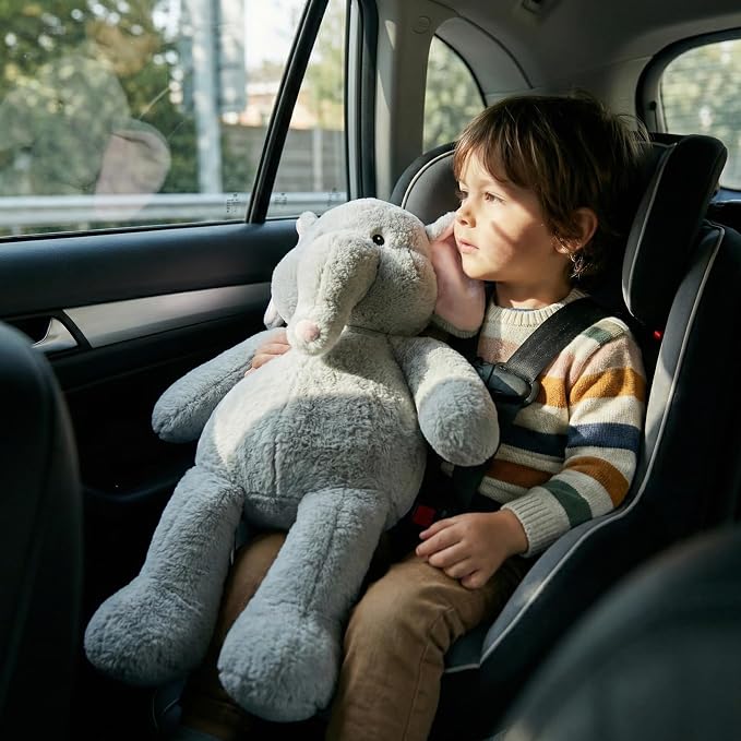 WEIGEDU Dressable Stuffed Animal Fits 3-6M Toddler Clothes, 24.4" Large Plush Toy with Long Limbs for Pretend Play, Soft Huggable Companion - Elephant