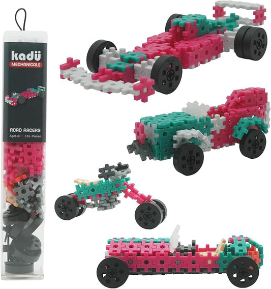 Mechanicals - Road Racers - 165 Pieces STEM/STEAM Interlocking Connecting Building + Construction Toy, for Open + Imaginative Play Kids Ages 6+
