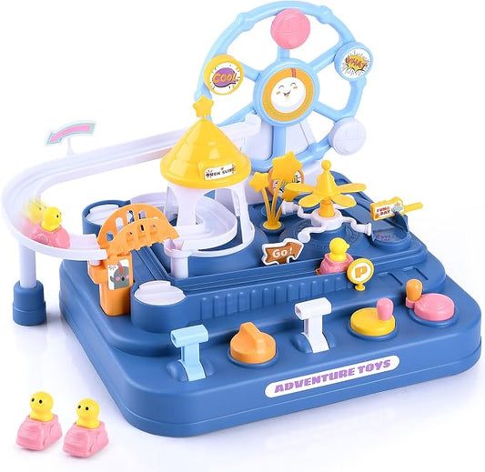 Magnetic Car Race Track for Toddler 3+ Educational Stem Toys Montessori Toys for 3 Year Old to Develop Motor & Thinking Skills Gift for Boy Girls