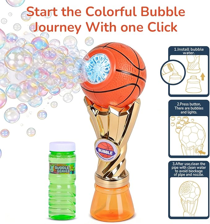 Basketball-Shaped Bubble Machine, Perfect for Children to Play with Complete with Bubble Maker – The Ideal Toy Bubble Machine for Kids