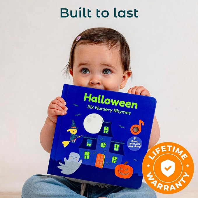 Cali's Books Halloween Musical Book | Glow-in-The-Dark Cover | New USB-C Rechargeable | Halloween Baby Toy & Books for Kids 1-3 | Toys for Toddlers