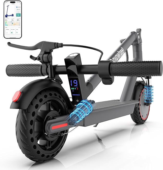 Aovowheel Electric Scooter for Adults, Folding E Scooter with 350W/500W Motor 16/24 Mph Top Speed, Max 19-23 Miles Long Range, 8.5''/10''/14''Tires Commuting Scooters with Dual Brakes System, APP