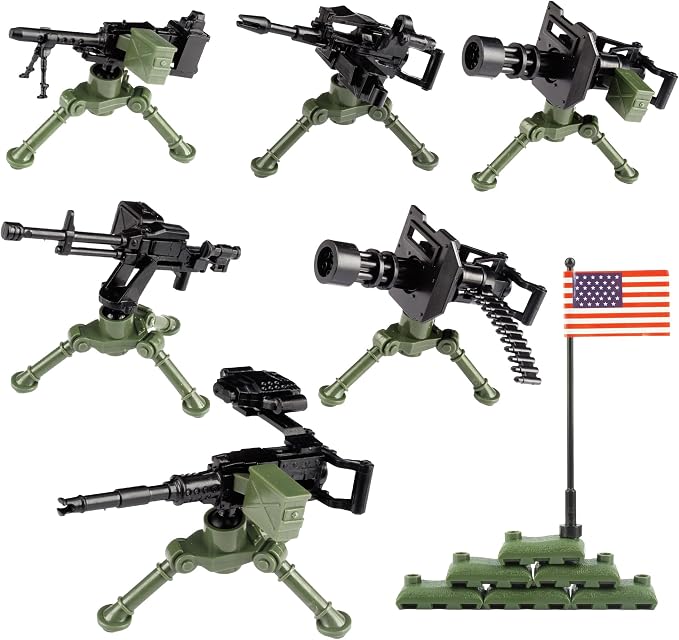 Toy Weapons Accessories Weapons Pack Military U.S 5 Types Heavy Weaponry Toys Military Equipment Battle Blocks Bricks Compatible with Major Brand, 3 Years Old and up