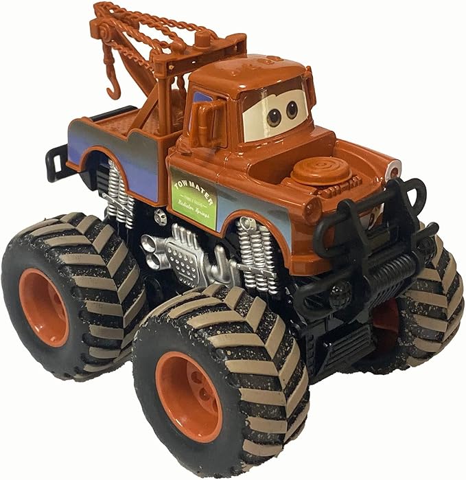 Movie Cars 2 3 Curz Mater Black Storm Jackson Danny Swervez Giant Wheels Cars Diecast Vehicles Toys Set Children Car Toy Friction Powered Truck Toy (B Brown Car)