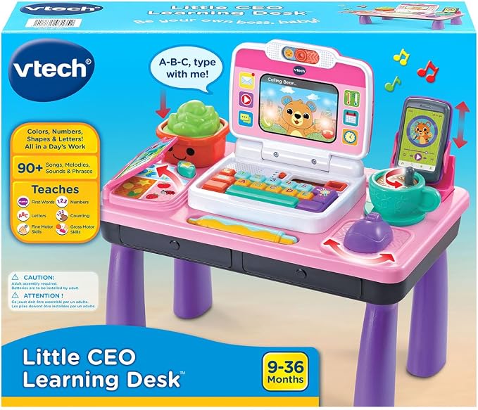 VTech Little CEO Learning Desk Toddler Activity Center, Pink