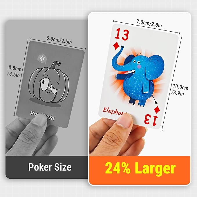 Educational 6 in 1 Kids Card Games, Alphabet & Simple Math, Large Cards | 6 Themes Designed With Mordern Education Concepts, Go Fish, New Old Maid, Gift for Kids 4+, Card Holders Included