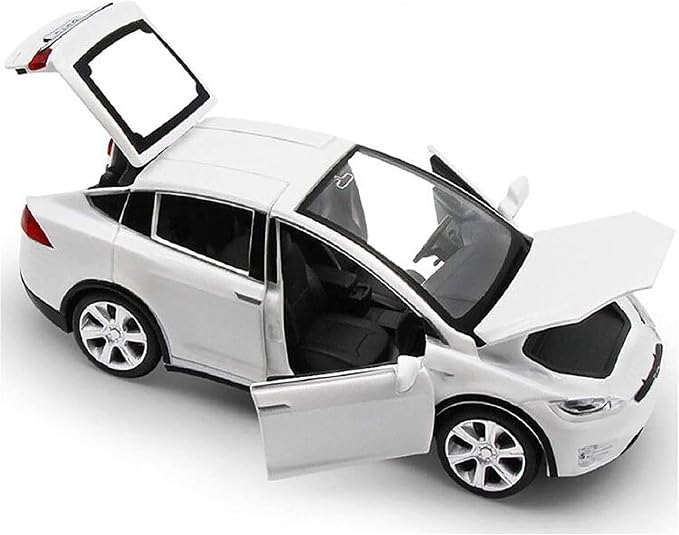gidoyi Toy Car Model X, Pull Back Car Toys Alloy Vehicles with Lights and Sound 1:32 Scale Model Car (White)