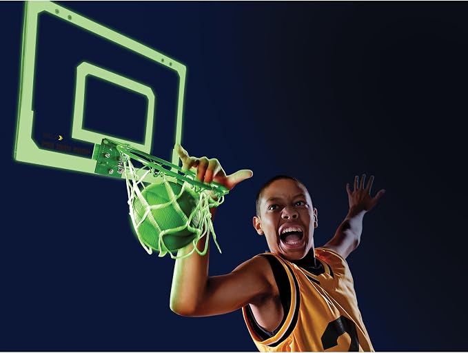 SKLZ Pro Mini Indoor Basketball Hoop with Ball, Over the Door, Shatter-Proof Backboard, Spring-Action Break-Away Steel Rim, Great for Home, Dorm Room, and Office