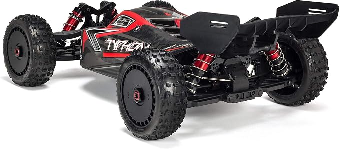 ARRMA RC Car 1/8 Typhon 6S V5 4WD BLX Buggy with Spektrum Firma RTR (Ready-to-Run), Black and Red, ARA8606V5