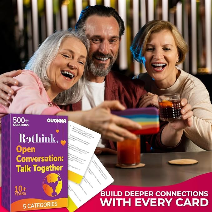QUOKKA Conversation Cards Game – Universal Edition – 500 Questions – Original Version – Share Thoughts – Conversation Starter Cards for Kids, Teens & Family – Fun Talking Board Game for Family Night