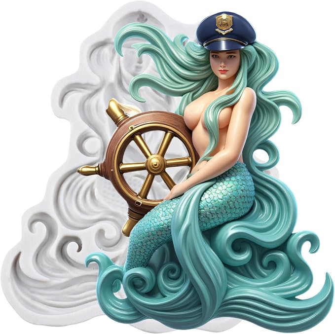 Mermaid Silicone Molds Mermaid Polymer Clay Mold for DIY Crafts Epoxy Resin Casting Air Dry Polymer Clay Plaster Jewelry Making