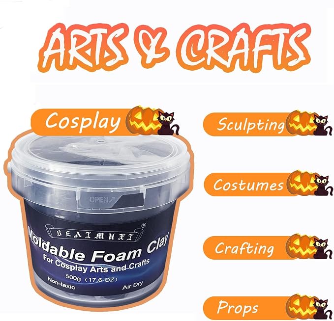 Foam Clay Cosplay Moldable Air Dry Foam Clay Craft 300g White Lightweight Sculpting Foam for Costumes Sanding Cosplay