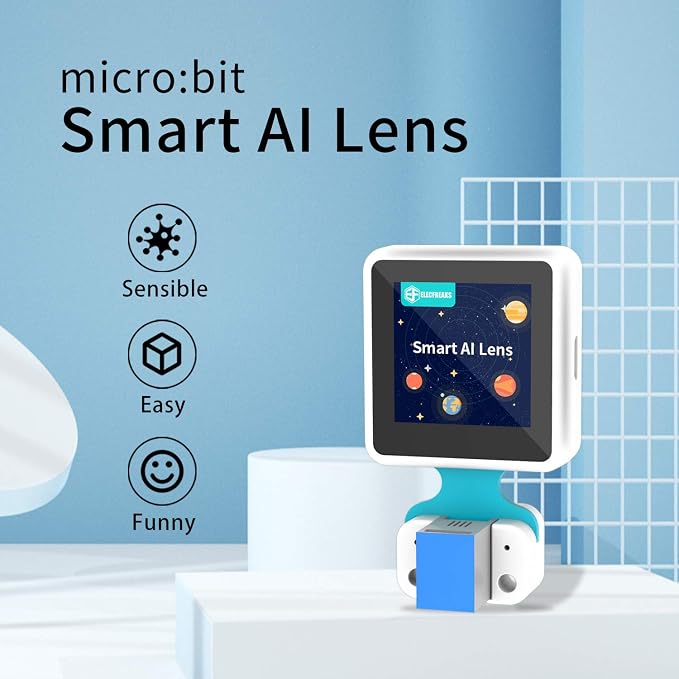 ELECFREAKS Smart AI Lens Kit Planet X Vision Sensor with Recognition Function Module and Trained Models 1.3 Inch Mini Screen Compatible with 3.3v~5v microbit Expansion Board