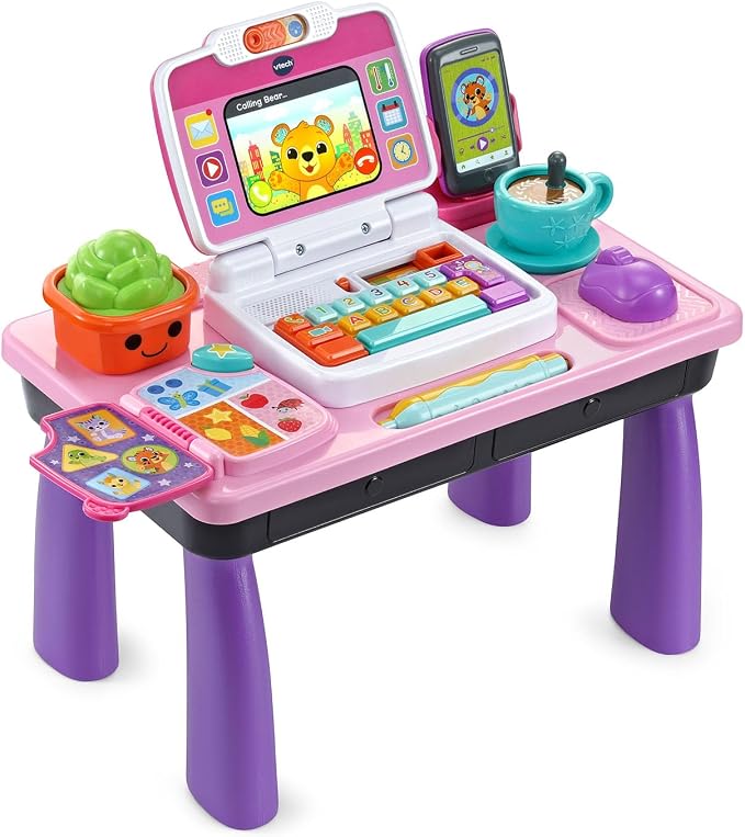 VTech Little CEO Learning Desk Toddler Activity Center, Pink