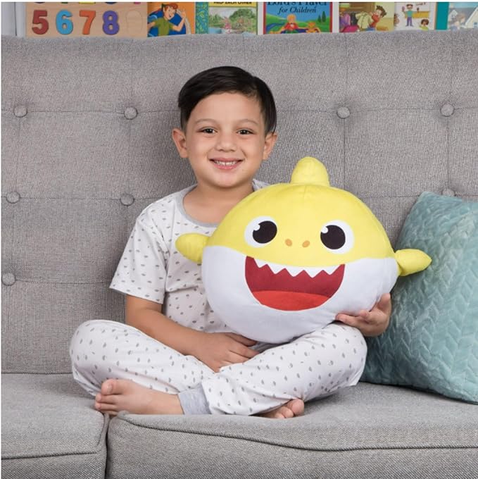 Nickelodeon Baby Shark Kids Plush Cuddle and Decorative Pillow Buddy, Yellow 15" Tall